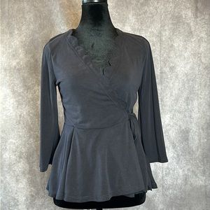 Gray wrap top